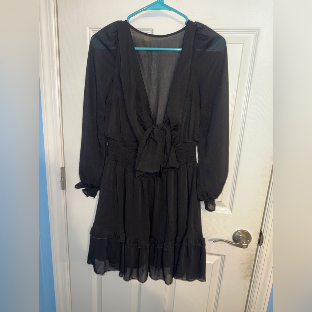 Amazon Elegant Black Long Sleeve Dress